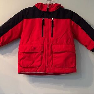 Lands End Winter Jacket Snow Parka The Squall Red Small Size 4 Hood Insulated
